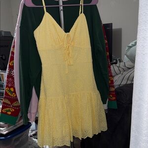 Yellow eyelet sundress
